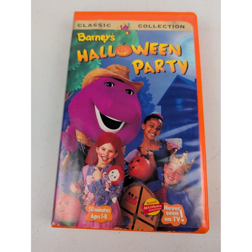 Barney Barneys Halloween Party (VHS, 1999, Lyrick Studios, Orange Case)
